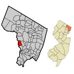 Bergen County New Jersey Incorporated and Unincorporated areas Elmwood Park Highlighted